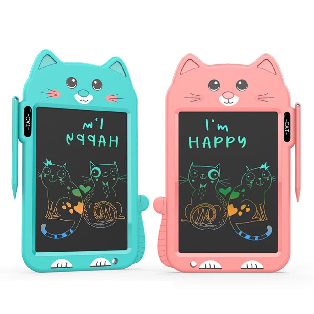 Simpatico cartone animato Gatto Tavolette LCD da 8,8 pollici Tavolette da disegno con schermo colorato Doodle Board Giocattolo e strumento di apprendimento per regalo per bambini L42