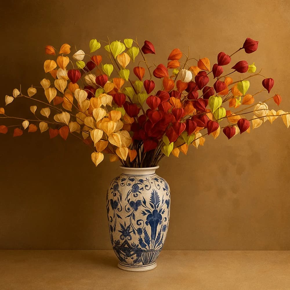 83cm Artificial Coco Pod Branches Real Touch Handmade Lantern Fruit Branch Realistic Fake Plants Indoor Outdoor