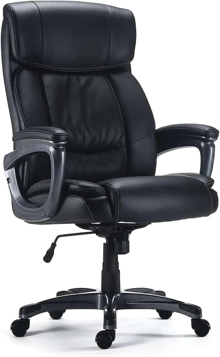 Sedia da ufficio ergonomica Lockland per manager, imbottita per persone alte e robuste, altezza regolabile, struttura in metallo, pelle sintetica, per spazi di lavoro, H