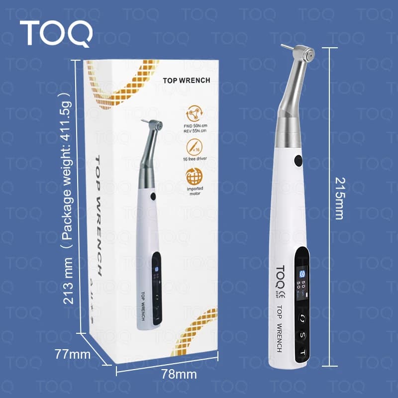 Chiave dinamometrica per impianti con driver di coppia wireless elettrico per motore per impianti dentali con motore a contrangolo da 16 cacciaviti
