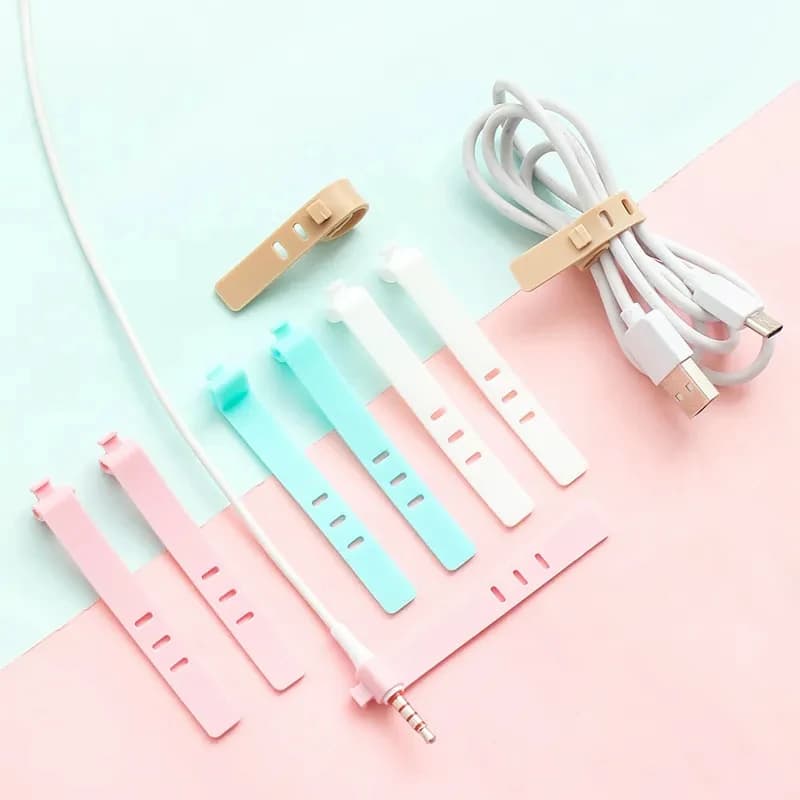 4/12/20pcs Cable Winder Organizer Silicone Earphones Clips Wire Cord Management Buckle Straps Cellphone Accessories Organization