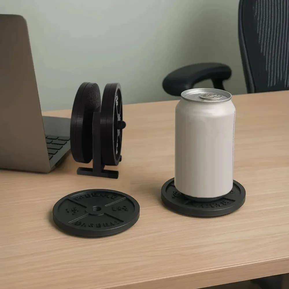 Set di 4 Sottobicchieri a Forma di Disco da Pista, Protezione per Tavolo, Isolamento Termico, Antiscivolo, Decorazione per Scrivania