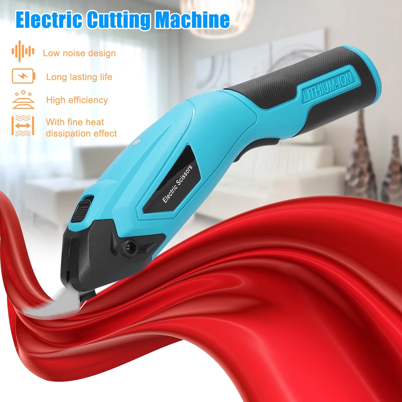 Taglierina Elettrica Portatile per Tessuti con Motore a Spazzole, Macchina per Taglio di Stoffa, Spugna, Pelle, Scaglie di Alluminio, Tappeti