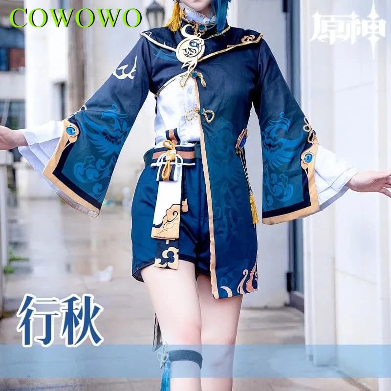 COWOWO Genshin Impact XingQiu Cosplay Costume Young Master Clothes Battle Uniform Chinese Style Role Play Clothing Christmas