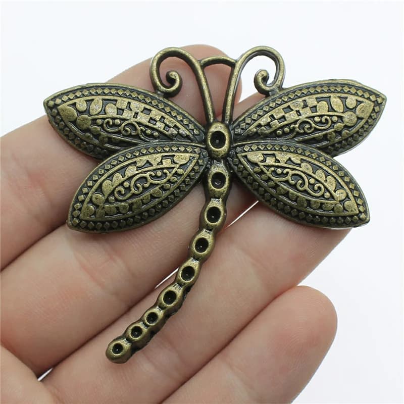 5pcs/lot 60x60mm Antique Bronze Vintage Tibetan Silver dragonfly Charm Pendant for Diy Necklace Jewelry Making Handmade