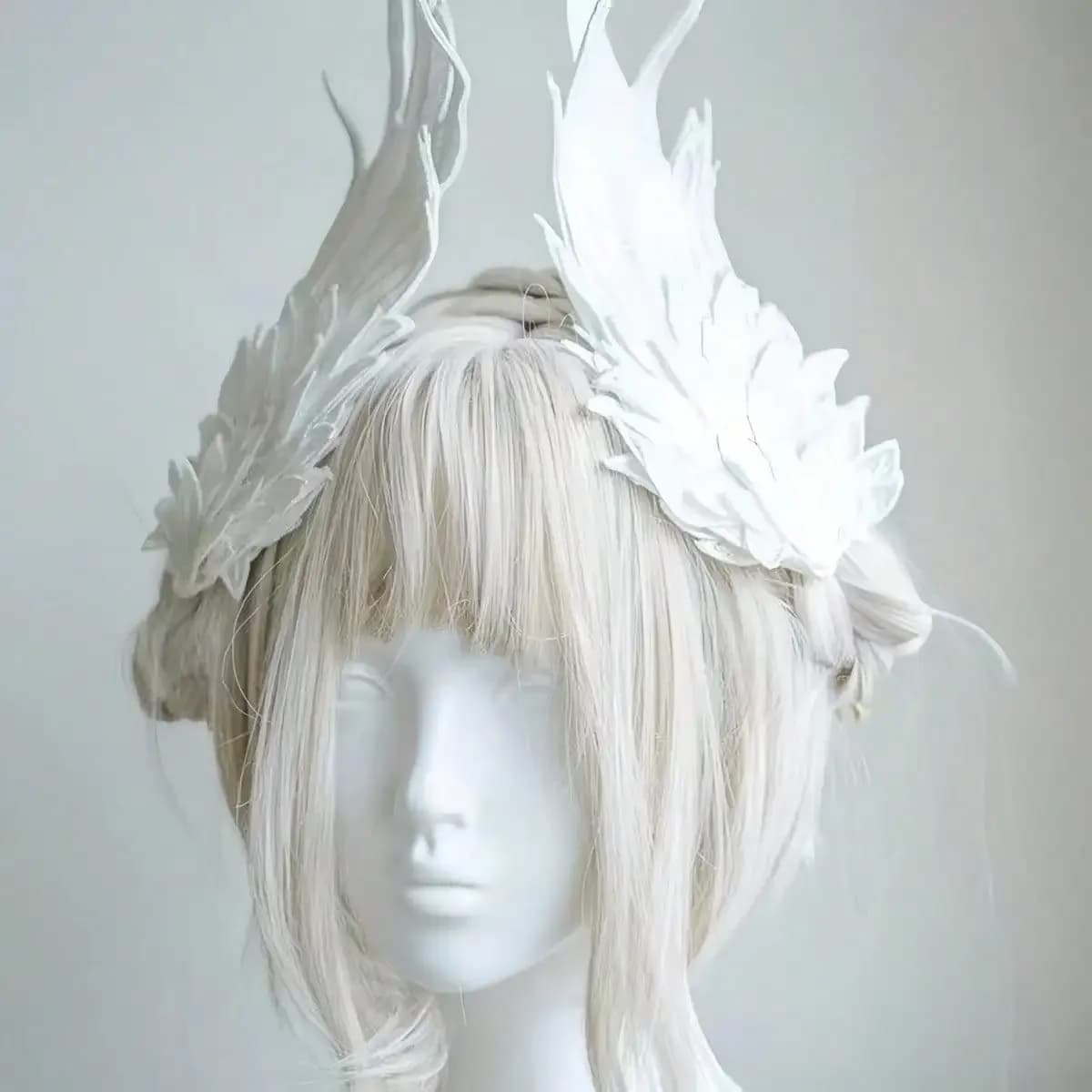1/2 pezzi eleganti fermagli per capelli con ali d'angelo bianche, accessorio per capelli con piume di cigno, adatti per giochi di ruolo nuziali, oggetti di scena fotografici, feste