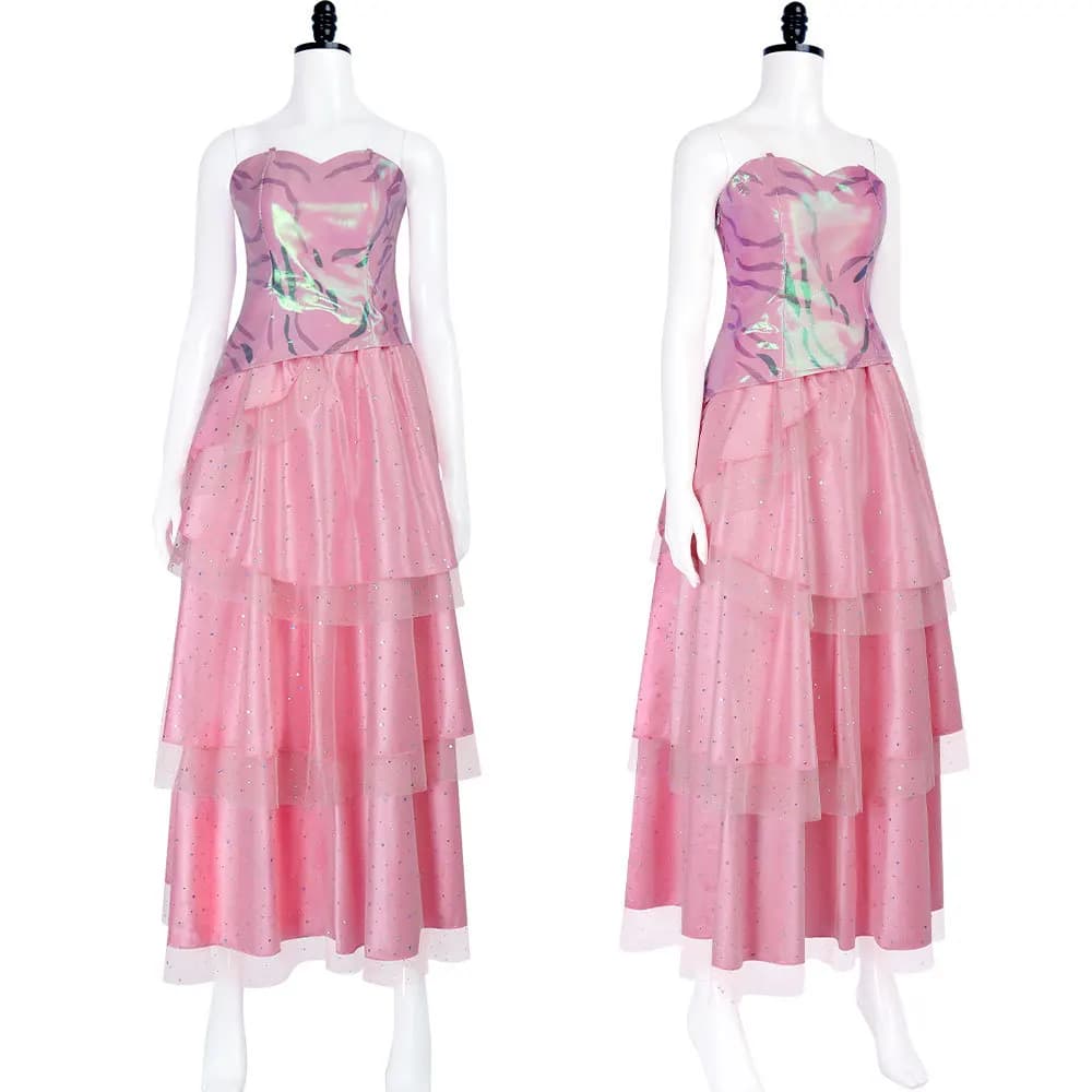 Film Glinda Cosplay Costume malvagio Abito con paillettes Donna Carnevale di Halloween Cosplay Glinda Abiti