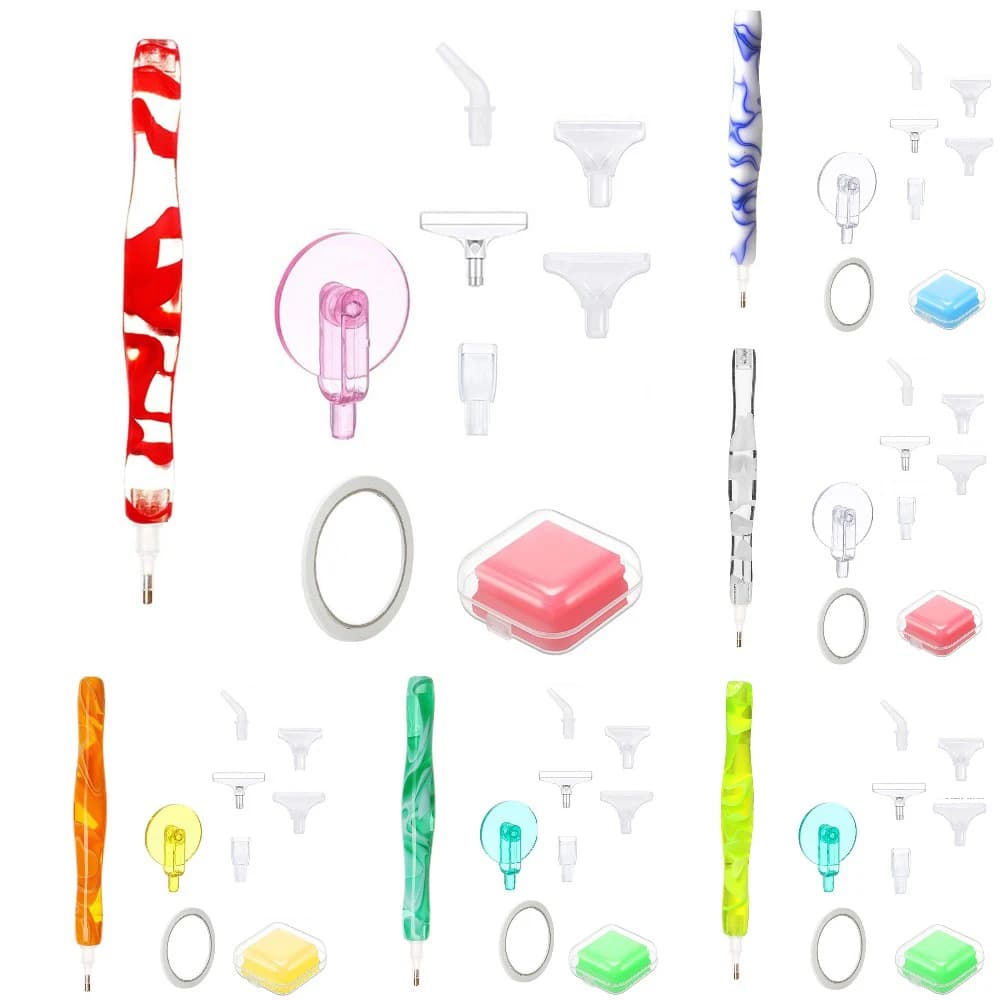 5D Diamond Art Painting Pen kit trapano penne accessori strumenti metallo ottone Tips rullo nastro cera argilla fango Multi Placer cristallo fai da te
