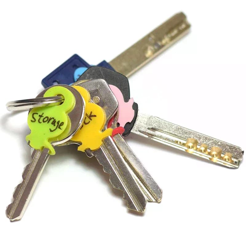 Set da 12 Pezzi di Copritasti Multicolore, Etichette Identificative, Anelli di Identificazione Colorati, Custodie in Silicone per Chiavi