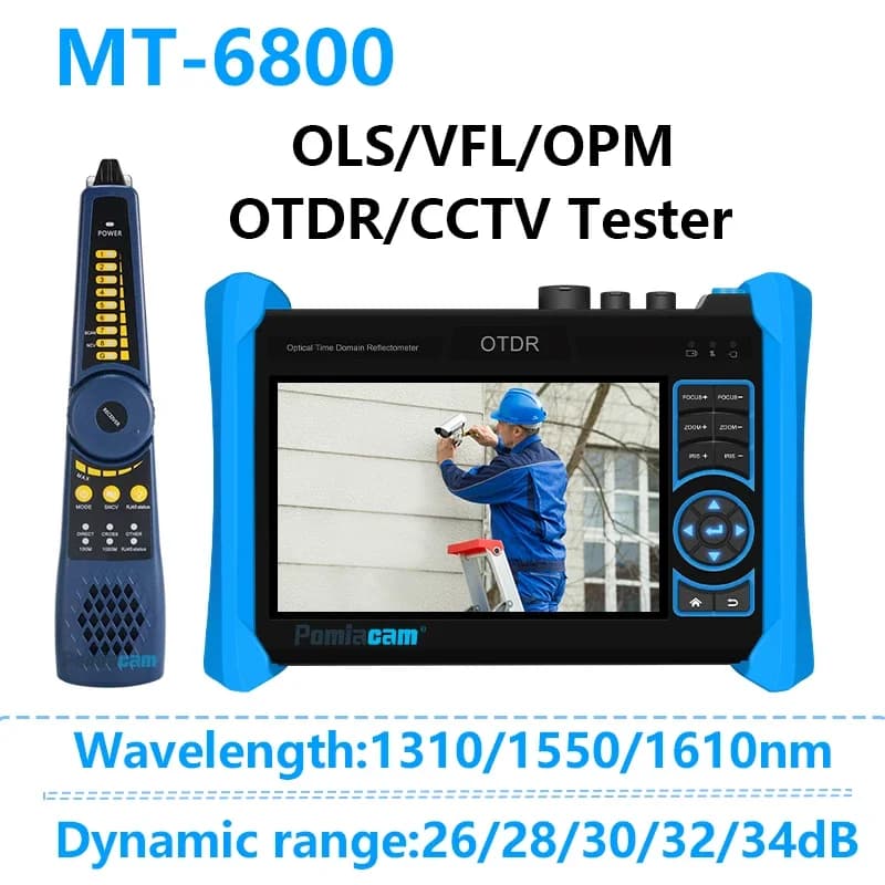MT-6800 OTDR 8K H.265 IP 4K 5.4 inch multifunction HDMI output with cable tracker Fault visual sensor Optical power meter