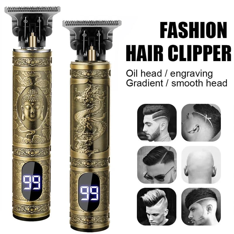 T9 Cordless Hair Trimmer Men USB Fast Charging Vintage Barber Electric Shaver Beard Clipper Hair Cutting Machine