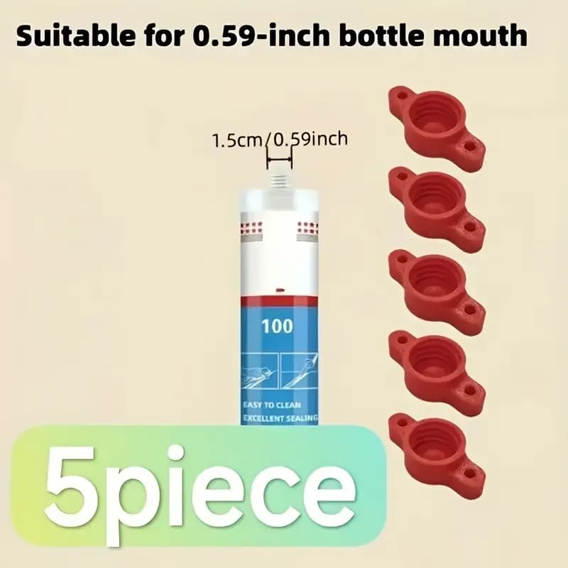 Cappucci in plastica a prova di perdite da 5 pezzi, coperture riutilizzabili per prevenire l'essiccazione per tubi in silicone, colla e sigillante