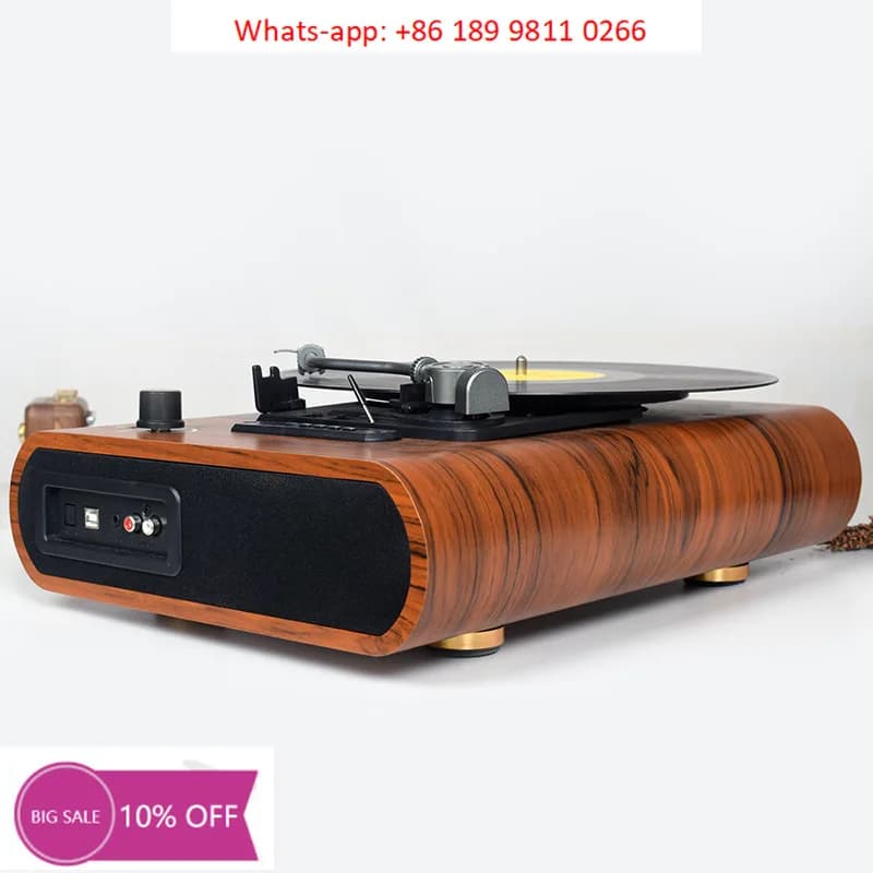 Giradischi in vinile multifunzionale, fonografo, altoparlante incorporato, radio portatile ricaricabile, altoparlante Bluetooth
