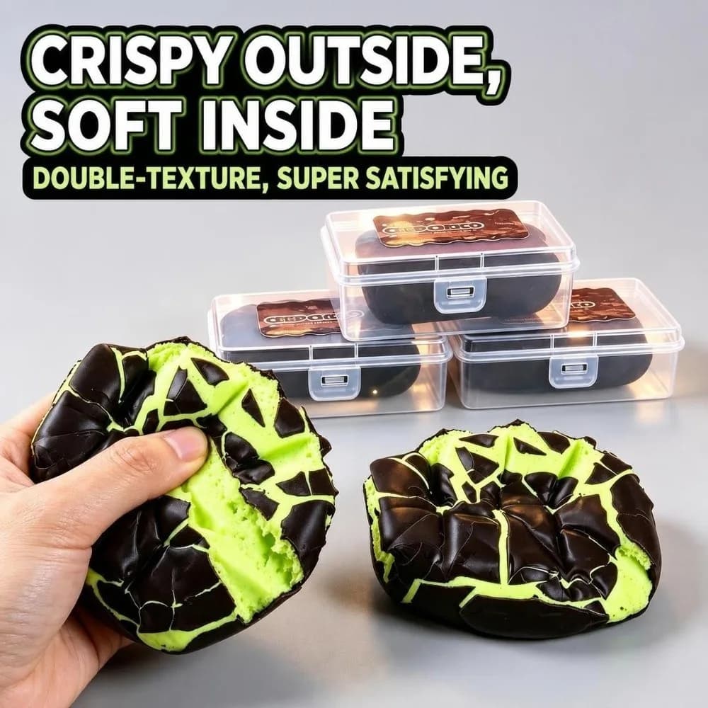 Chocolate Wax Cracking Squeeze Toy Cat Paw Donut Crunchy Sound Ball Crispy Feel Handmade Craft Crispy Stress Balls