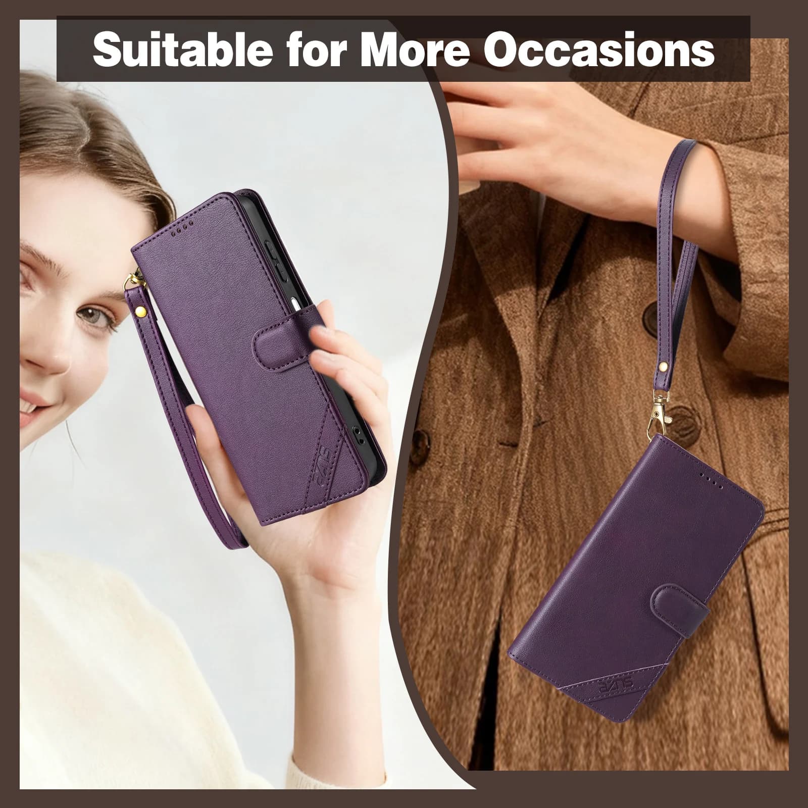 Custodia a Portafoglio in Pelle PU con Blocco RFID per Samsung Galaxy A06 A16 A26 A36 A56 A05S A15 A35 A55 A07 A17 A37 A57