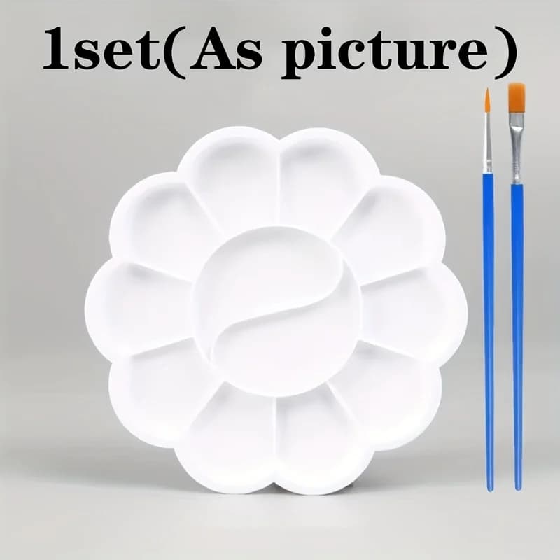 Plum Blossom Shape Palette Oil Painting Brush Set DIY Art Watercolor Gouache Oil Acrylic Painting Special Color Painting Tool