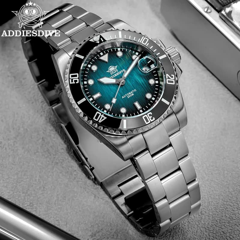 ADDIESDIVE New Watch 41mm Luxury sapphire 8215 Automatic Men's Watch Stainless Steel 316L Waterproof 200m Bright