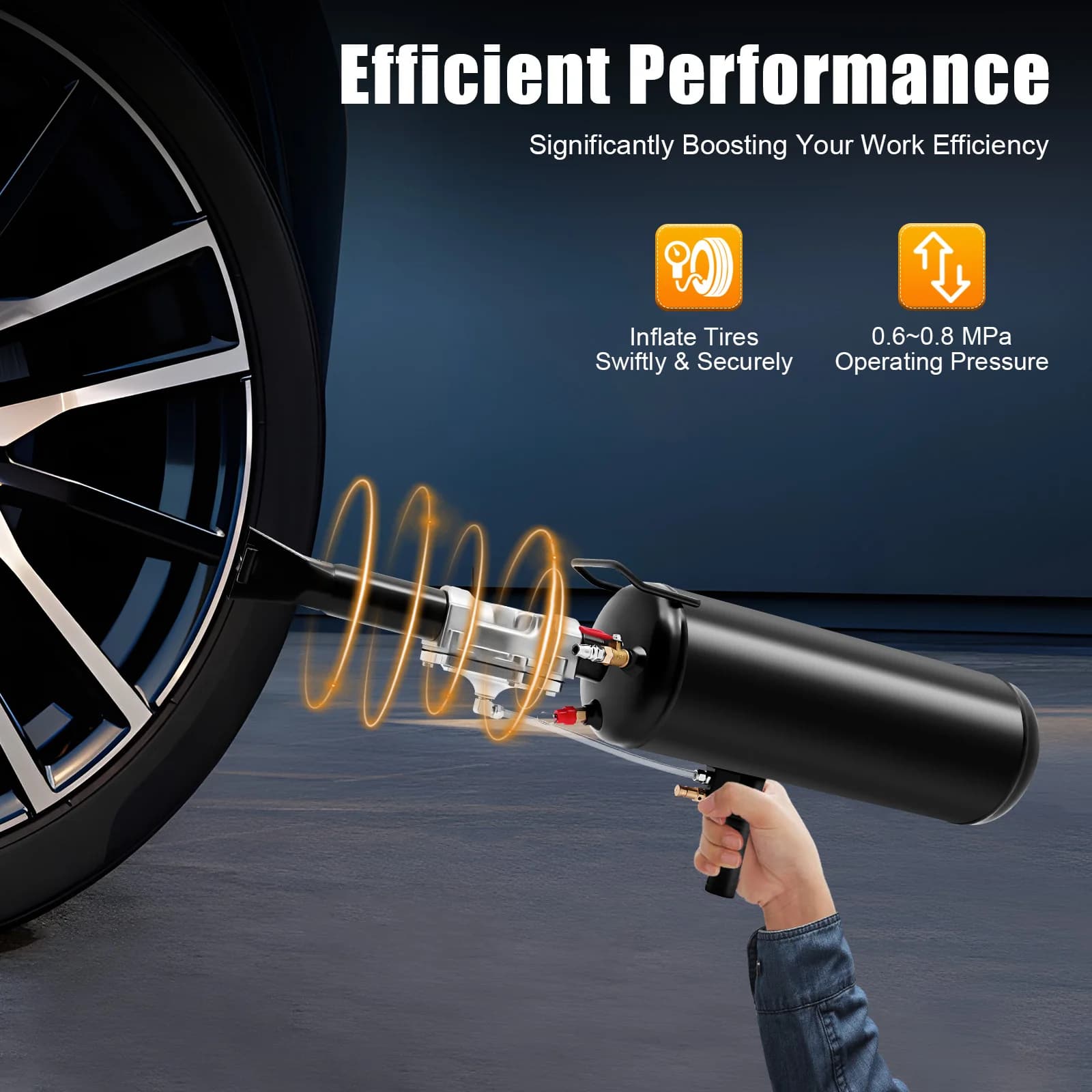 8L 2.1Gal Handheld Tire Bead Seater Air Blaster Tool Trigger Seating Inflator