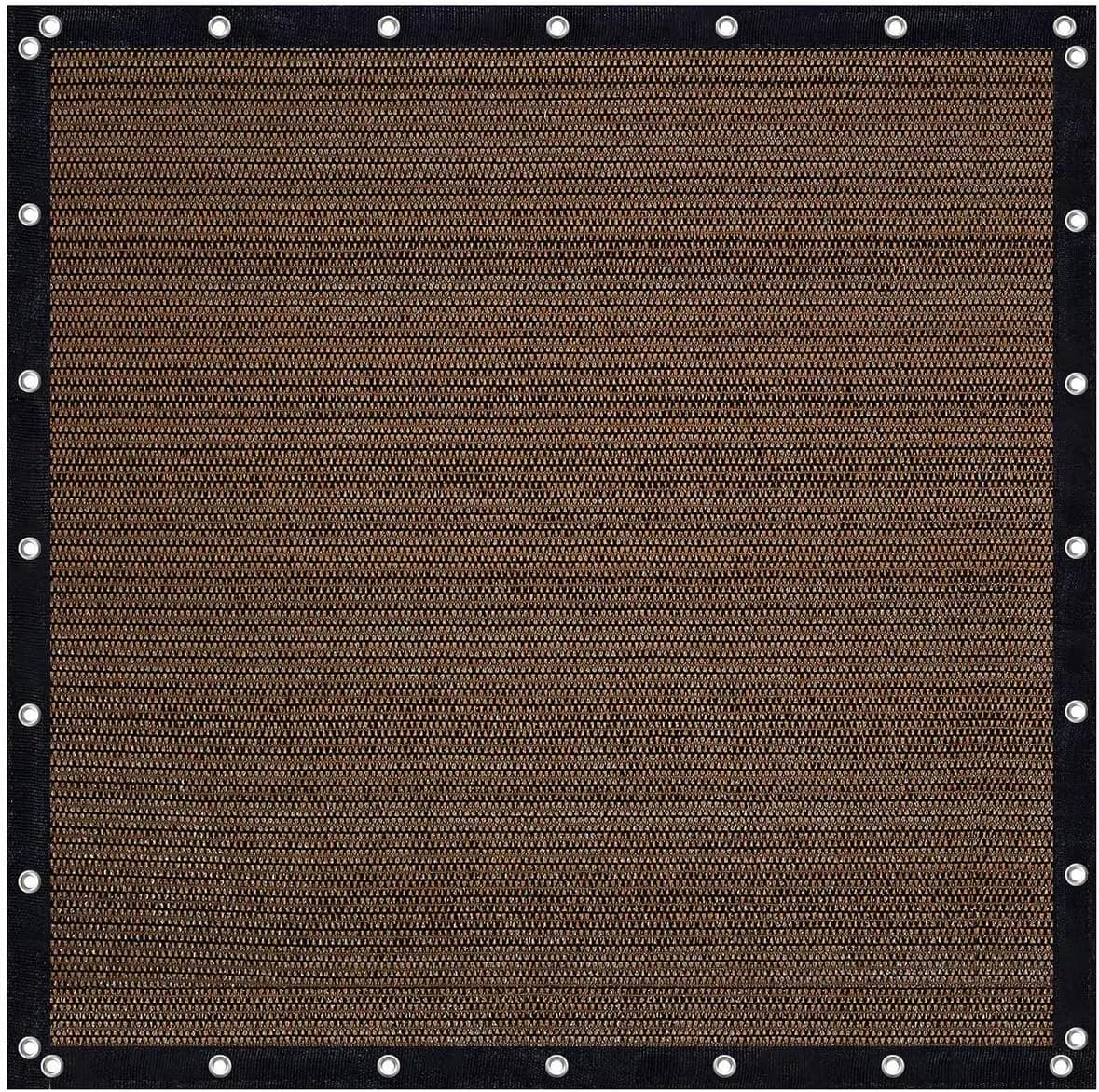 Telo Ombreggiante 3x3 Metri con Occhielli, Tessuto HDPE 200GSM, Blocco UV 90% per Patio Giardino Pergola, Colore Moka
