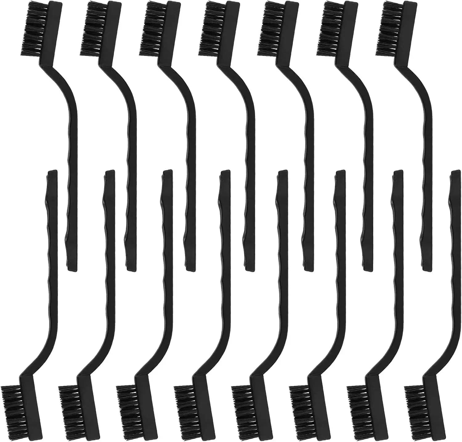 Set di 15 Spazzole in Nylon per Pulizia di Scorie e Ruggine, Spazzole con Manico Curvo