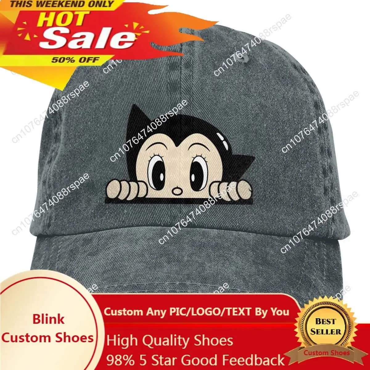Pure Color Dad Hats Hello Women's Hat Sun Visor Baseball Caps Mighty Atom Astro Boy Cartoons Anime Peaked Cap
