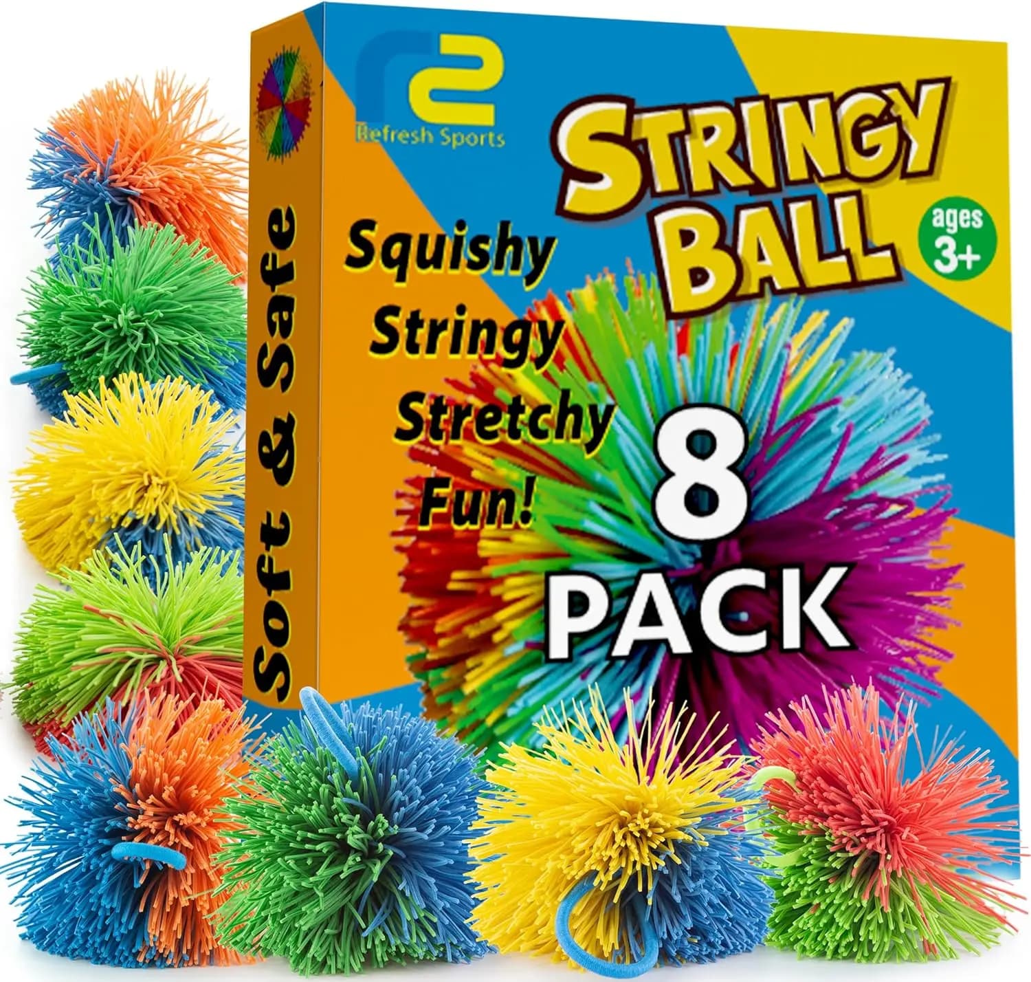 Giochi per il Pasqua - Set da 8 Palline Stringate e Giocattoli Sensoriali per Bambini dai 3 agli 8 Anni, Giocattoli Antistress per Ragazzi e Ragazze