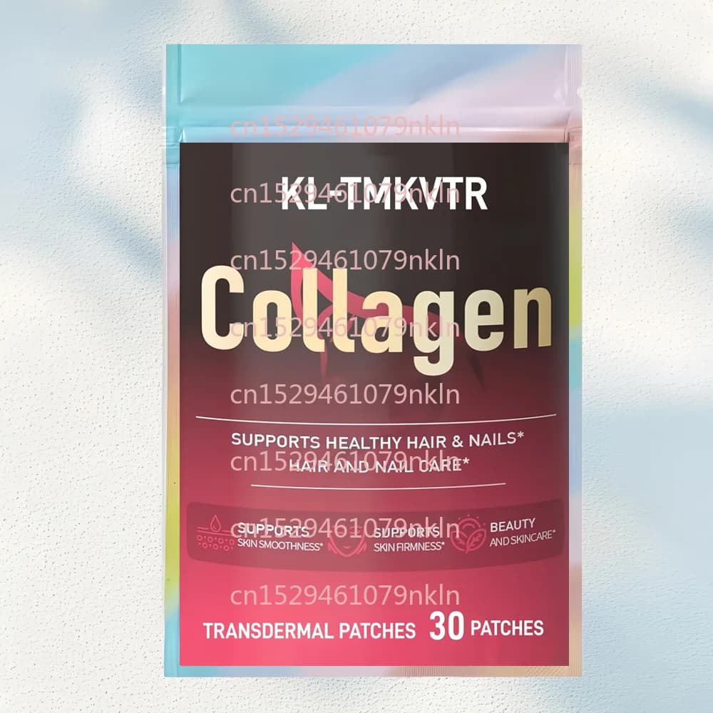 30 Cerotti Transdermici al Collagene Peptidico per Donne e Uomini con Vitamine A, C, D3 e Biotina per Pelle, Capelli e Unghie Sani