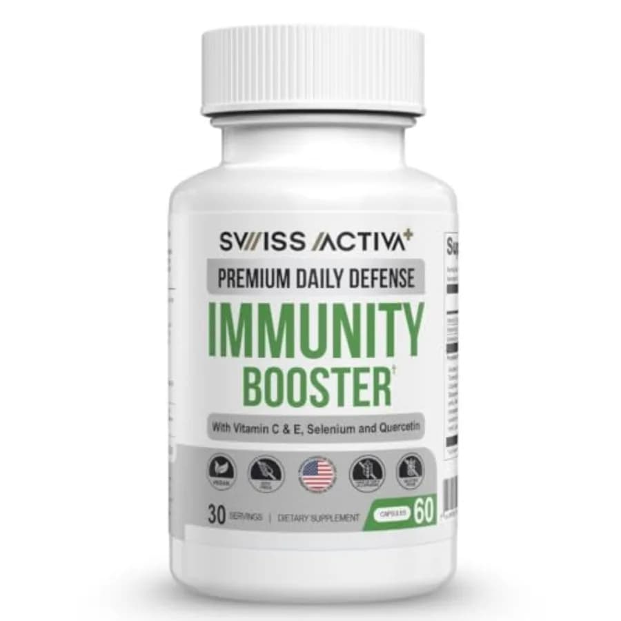 Swiss Activa+ Labs Integratore Immunitario Quotidiano con Vitamina C, E, Selenio, Beta-Glucano, Reishi e Ginseng - A