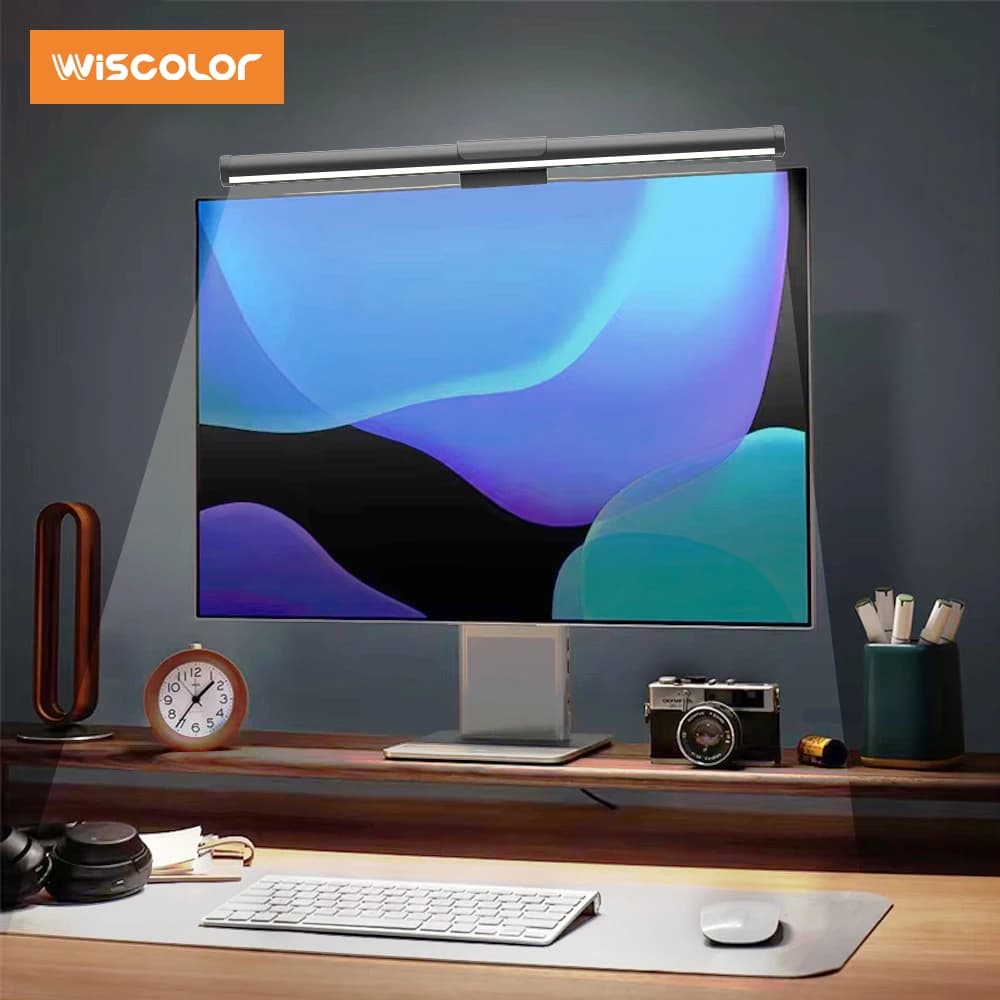 Wiscolor Monitor for LED Screen Hanging Light Bar Computer LCD Laptop PC Reading Bar RGB Dimmer USB Desk Lamp Studio Eye Care