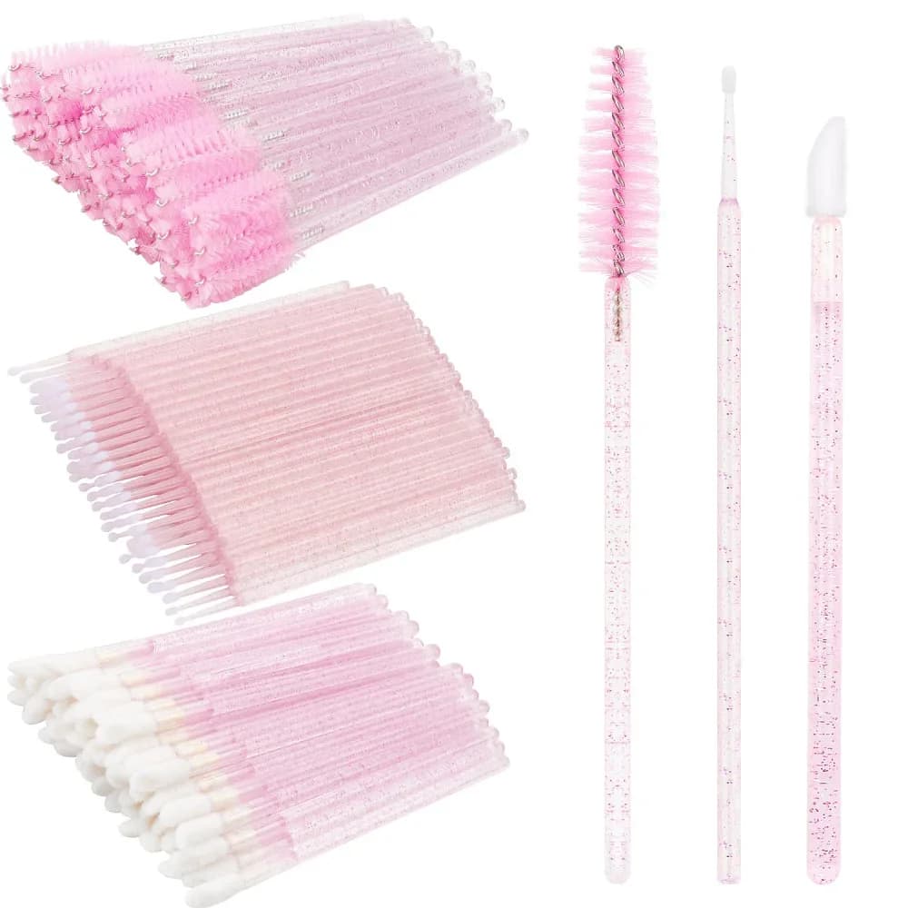 90 Pieces Disposable Brushes for Eyelashes with Soft Head, Crystal Eyebrow Brushes, Extension Brushes Eyelashes, Mascara Ties, Makeup Tools
