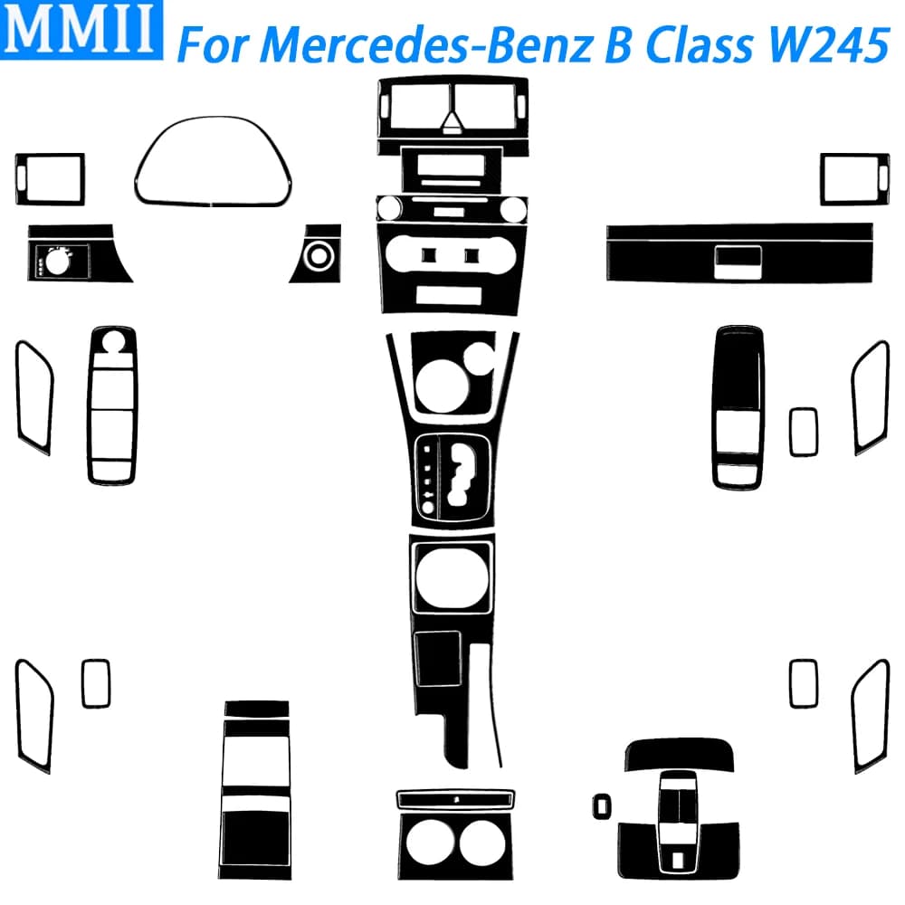 Per Mercedes-Benz classe B W245 2005-2011 pianoforte nero cambio uscita aria pannello alzacristalli accessori interni auto adesivo