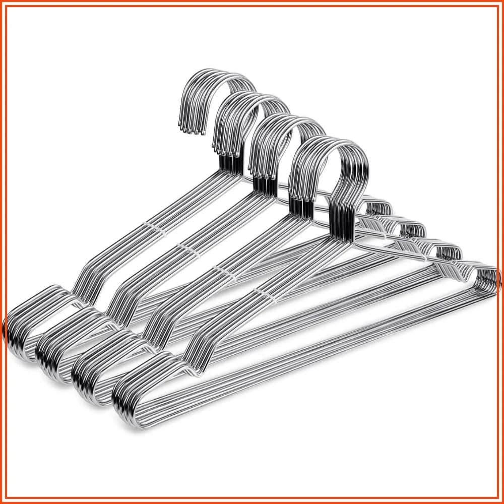 Heavy Duty Wire Coat Hangers 40 Pack Stainless Steel Ultra Thin Space Saving Clothes Hangers 16.5 Inch