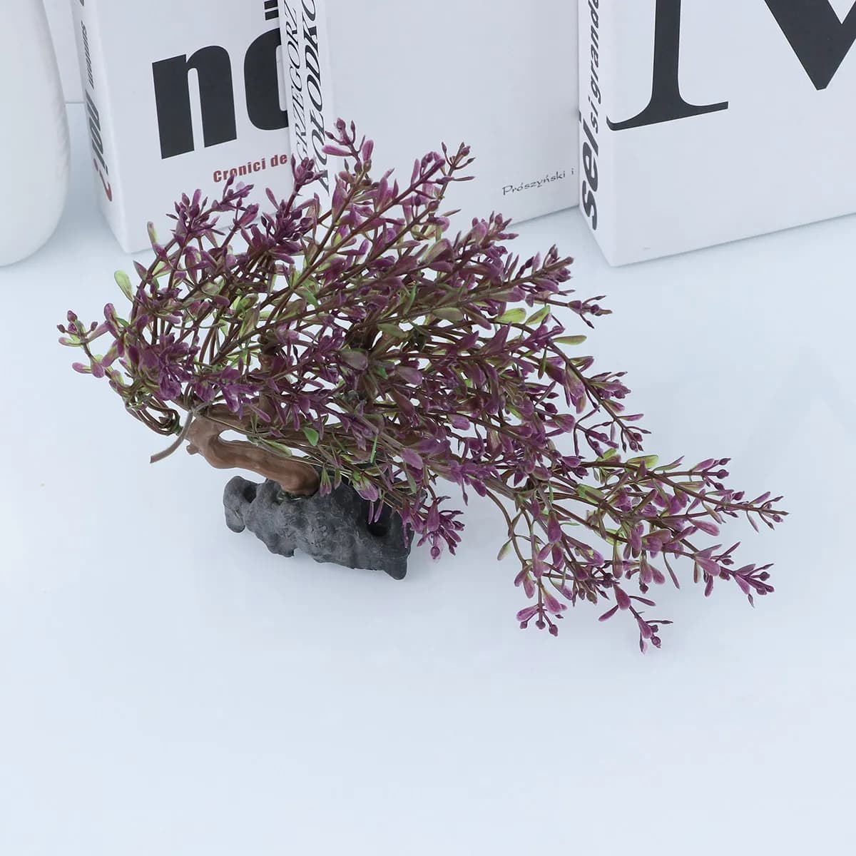 Pianta Artificiale a Forma di Piccolo Albero Curvo per Acquario, Decorazione Realistica per Acqua Dolce, Resistente per Vasche di Pesci e Acquari Naturali