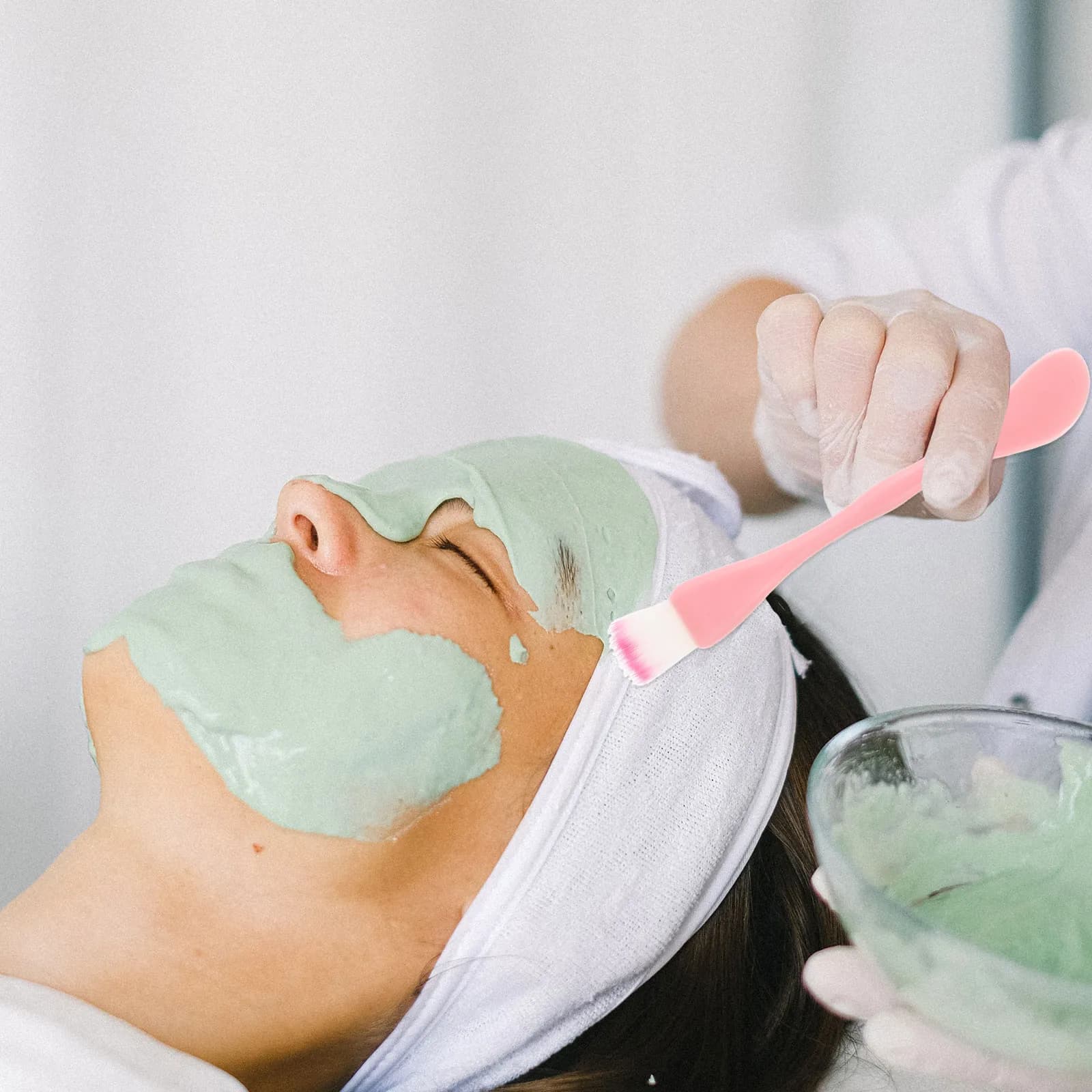 Set di 15 Pennelli per Maschere con Doppia Testa Applicatrice per Routine Skincare Fai-da-Te, Strumento Portatile e Riutilizzabile in Plastica per Maschere Viso