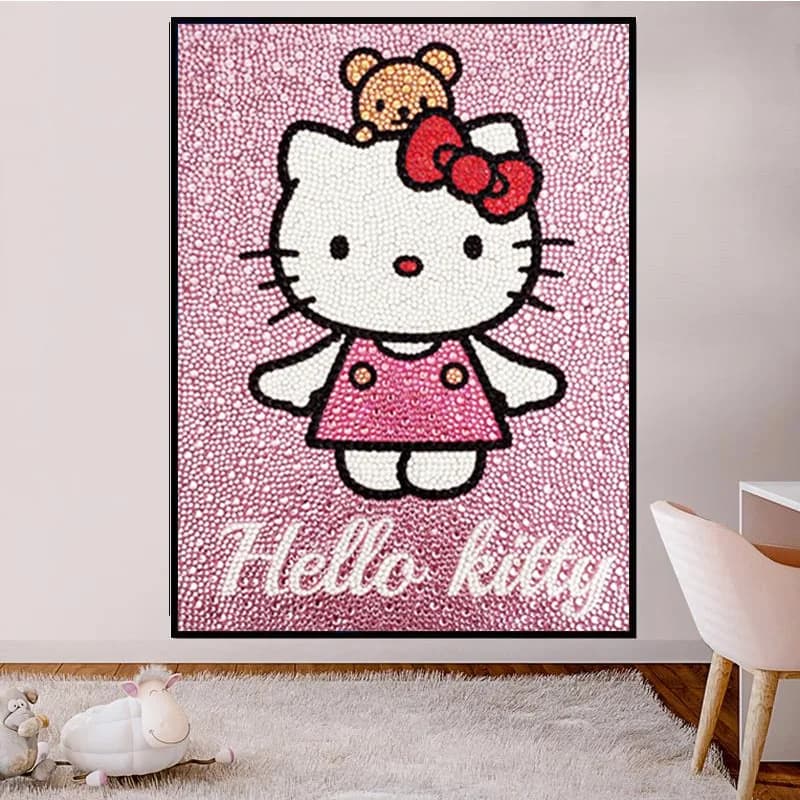 Diamond painting KT Cat Handmade DIY Stick rhinestones Hello Kitty Full Drill Frameless Rhinestone embroidery Material