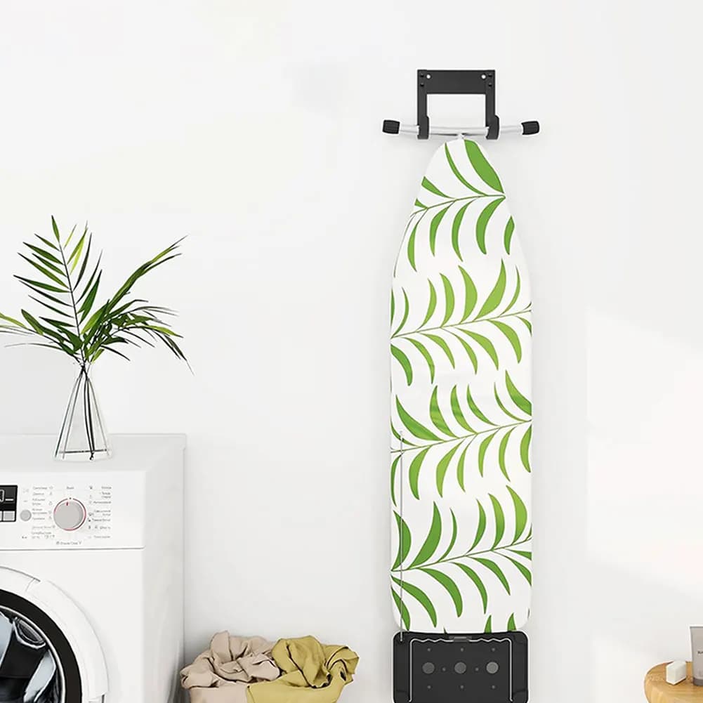 Iron Board Organizer Wall Rack Space-Saving Storage Rack Ironing Board Wall Hanger for Laundry Room