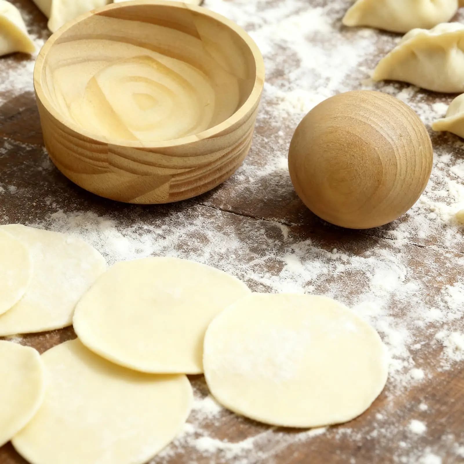 Stampo per Ravioli in Legno e Pressa Manuale per Impasto, Strumento per Arrotolare e Formare Palline per Ravioli, Torte, Panini, Pasticcini, Empanadas - Utensile da Cucina
