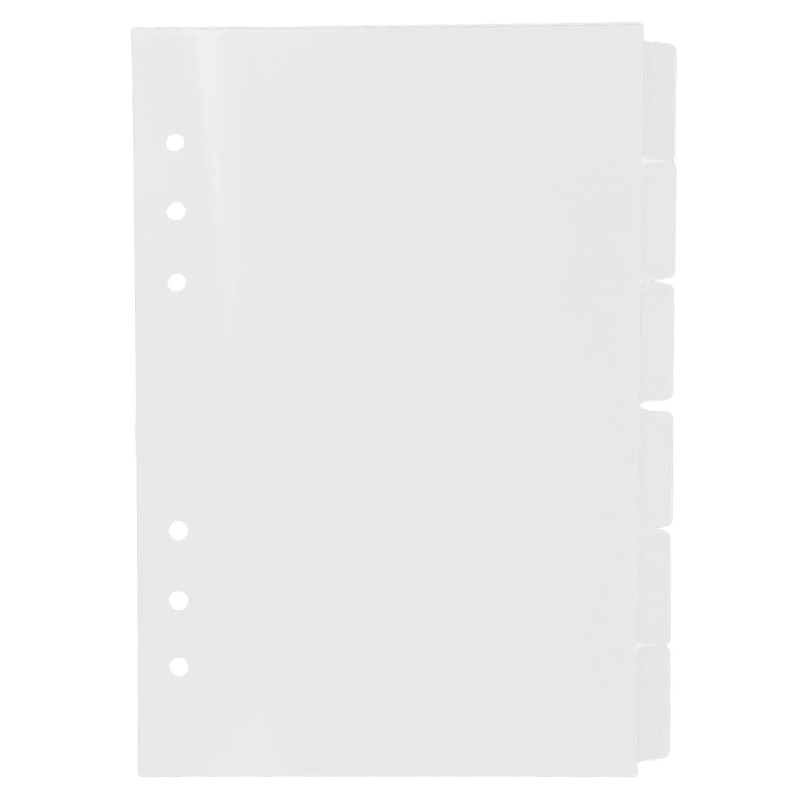 6Pcs A5 Acrylic Binder Divider Transparent 6 Hole Planner Insert Tabs for Loose Leaf Notebook Organizers Office School Daily Use