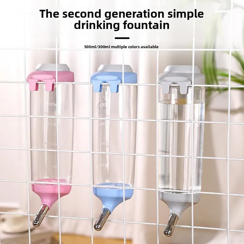Large hanging water bottle for pets – Water dispenser for cats mounted on cage, extended PP material, leak-free design, for rabbits, birds