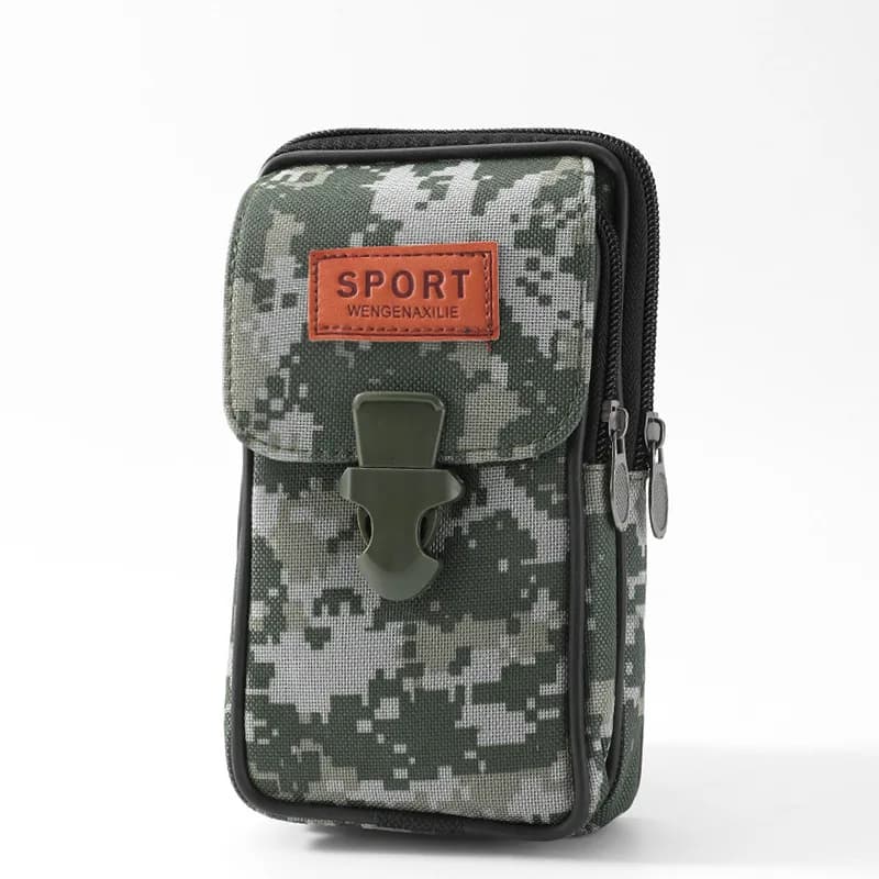 Borsa da cintura mimetica da uomo per esterni, marsupio tattico impermeabile per sport e caccia, in nylon, per cellulare e attrezzi da viaggio