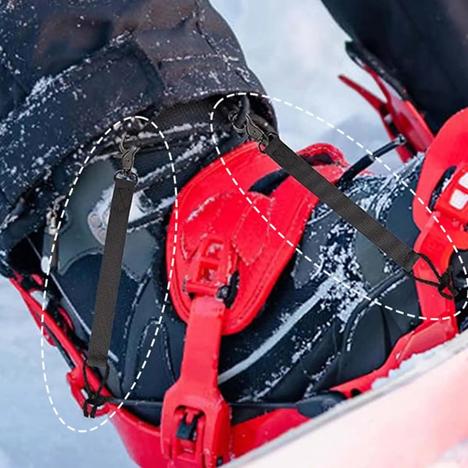 Cinghia per guinzagli da snowboard 2 pezzi Sostituzione del cavo di sicurezza per rilegatura da sci, cintura di sicurezza anti-smarrimento per principianti di snowboard
