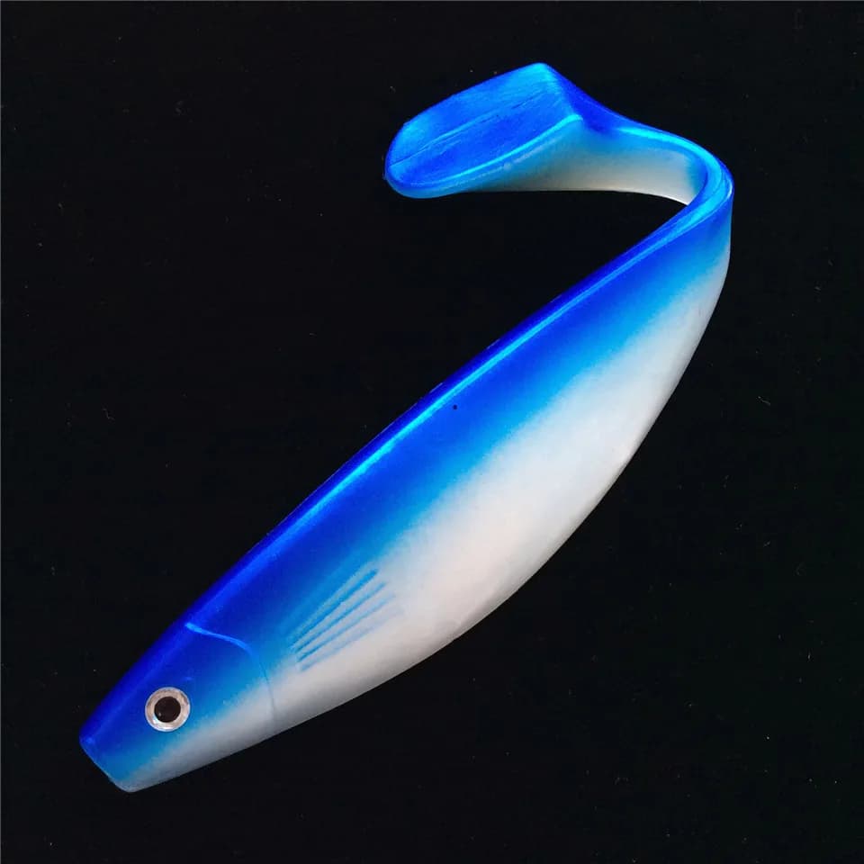 MUKUN 25 cm/71.5g Mare Profonde Grande T Coda di Pesce di Plastica Morbida Richiamo di Pesca Esca In Silicone Wobbler per Luccio Pesca Alla Carpa Pesca