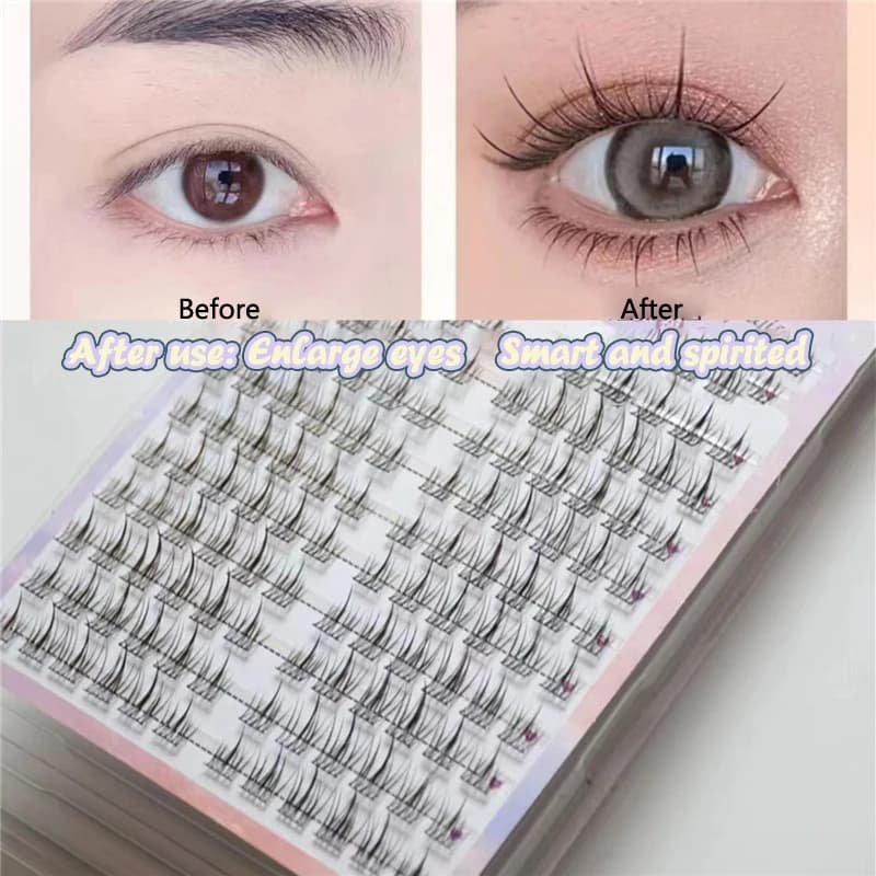Ciglia Finte Sunflower: Extension Ciglia Finte Naturali Effetto Comic Eye per Trucco Fai da Te, Individuali e Segmentate