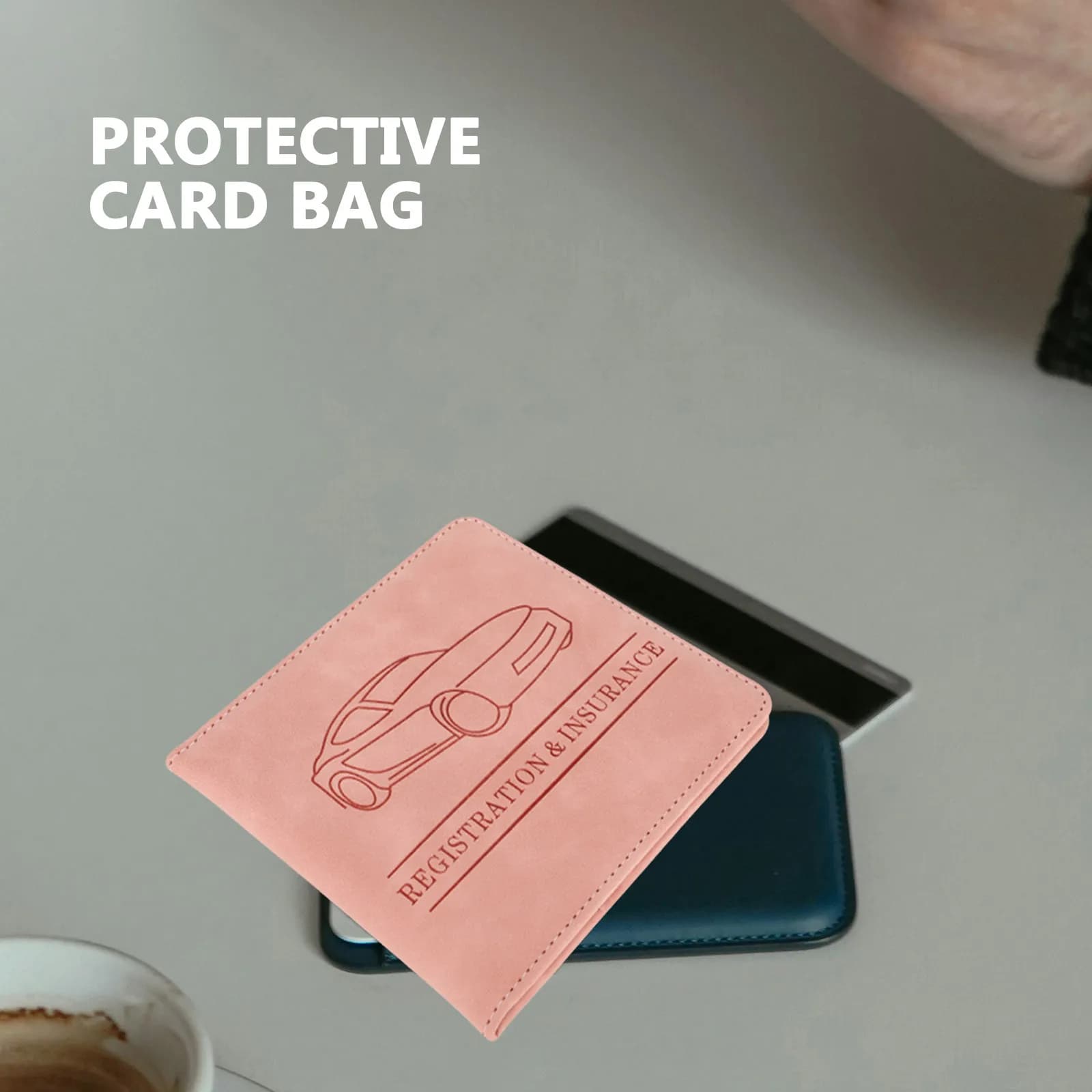 Portafoglio Protettivo in PU per Patente di Guida, Carte d'Identità e Carte di Credito, Organizer per Passaporto e Assicurazione Auto per Uomini e Donne