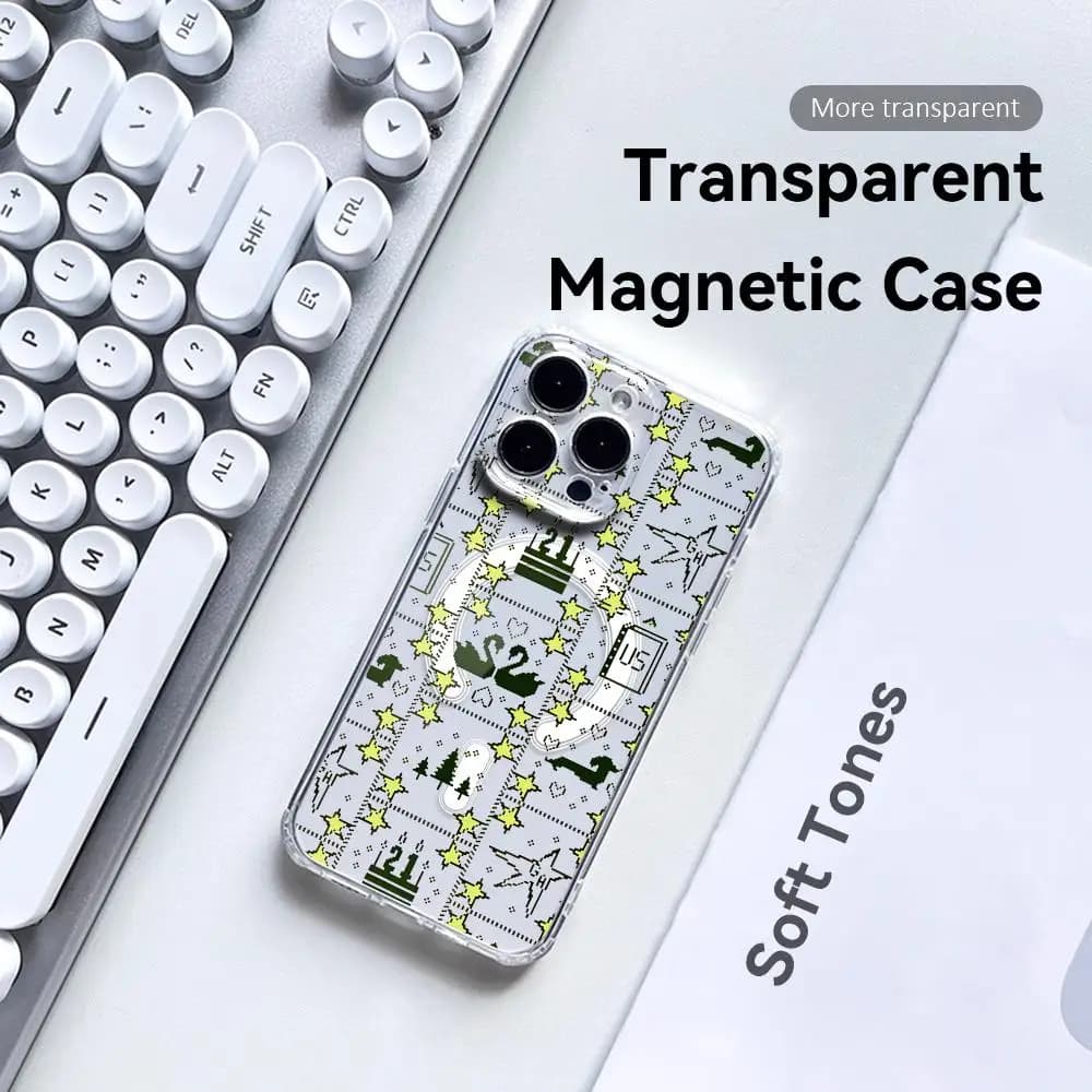 Custodia per telefono Singer G-Gracie Abrams per iPhone 17 16 15 14 13 12 Pro Max Plus, trasparente con MagSafe e ricarica wireless