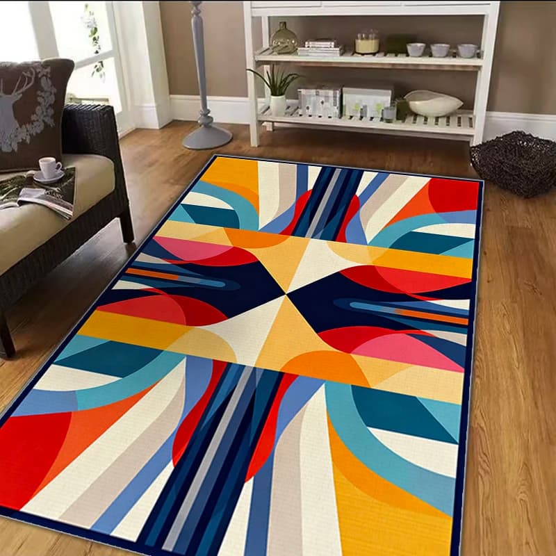 VIKAMA Tappeto geometrico colorato moderno per soggiorno Studio Divano Zerbino Tavoli da studio Tappetino da cucina Tappetino antiscivolo