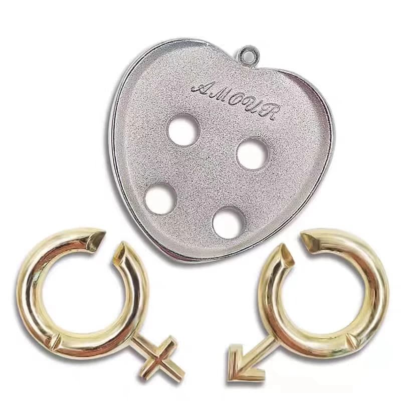 Rompicapo in metallo Puzzle Giocattoli educativi Blocco a forma di cuore Sfida IQ Giochi mentali Trucco magico per bambini Adulti
