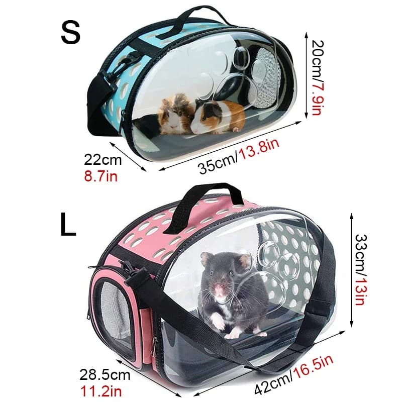 Borsa da trasporto pieghevole trasparente per animali domestici, borsa a tracolla portatile per cuccioli e gattini, trasportino da viaggio a capsula per esterni