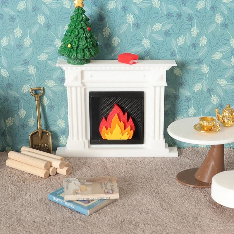 1/12 casa delle bambole in miniatura soggiorno riscaldatore camino modello di mobili per la casa delle bambole arredamento bambini giochi di imitazione giocattoli regalo di Natale