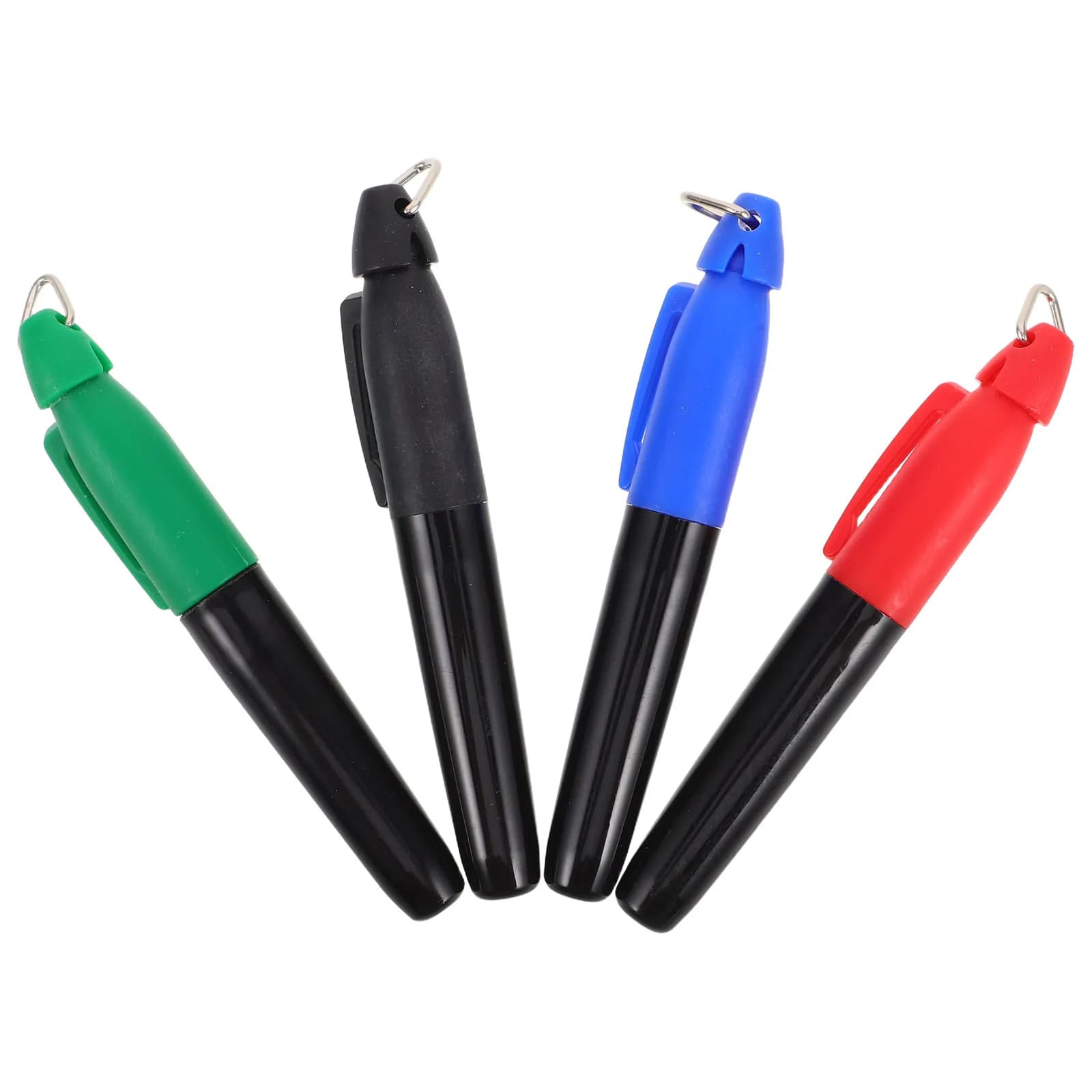 Set di 4 Pennarelli per Marcatura Palline da Golf con Clip Triangolare in Ferro, Strumenti Portatili per Allineamento Palline da Golf
